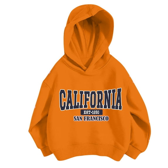 WOYY Big Girl's Sports Hoodie California Print Pullover Hooded Sweatshirt Coat