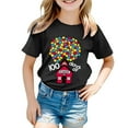 thumbnail image 1 of WOYY Big Girl's 100 Days of School T Shirt Short Sleeve Graphic T-Shirt Summer Tee, 1 of 3