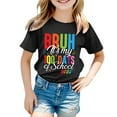 thumbnail image 1 of WOYY Big Girls 100 Days of School T-Shirt Summer Short Sleeved Graphic T Shirt Tee Top, 1 of 4