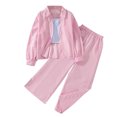 thumbnail image 1 of WOYY Big Girls 2Pcs Outfits Long Sleeve Button-Down Shirt Pants Clothes Set, Sizes 8-13, 1 of 2