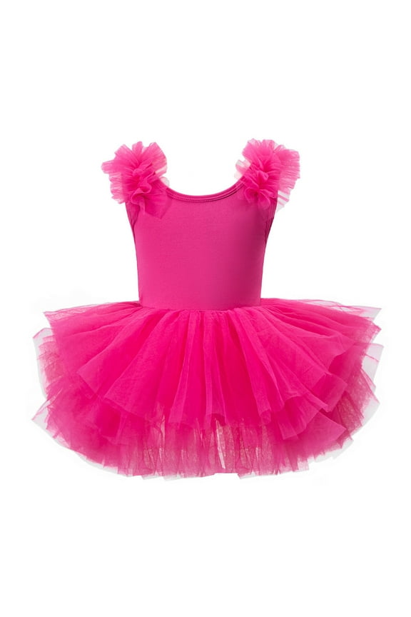 Big Girls Ballet Dance Dress Performance Leotard Kids Tutu Dress, Sizes 3-8
