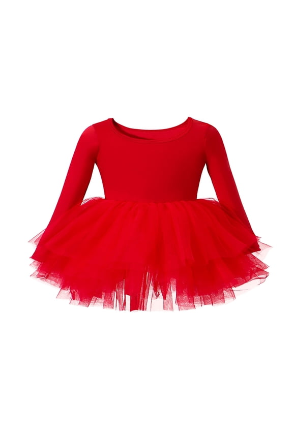 Big Girls Ballet Dance Dress Tutu Skirt Long Sleeve Ballet Leotard, Sizes 9-10
