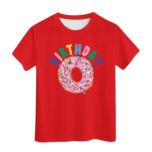 WOYY Big Girls Birthday Short Sleeve Graphic Tee Summer Crewneck T Shirt, Sizes 3-13