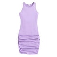 thumbnail image 1 of WOYY Big Girls Bodycon Dress Sleeveless Ribbed Slim Fit Dress, Sizes 7-12, 1 of 6