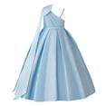 thumbnail image 1 of WOYY Big Girls Bow Shoulder Satin Dress Gown Pageant Party Formal Dress, Sizes 8-9, 1 of 8