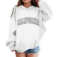 thumbnail image 1 of WOYY Big Girls California Hoodie Kids Unisex Hooded Sweatshirt with Letter Print, 1 of 3