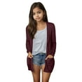thumbnail image 1 of WOYY Big Girls Cardigan Jacket Solid Color Casual Long Sleeve Coat Shirt, Sizes 9-10, 1 of 6