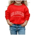thumbnail image 1 of WOYY Big Girls Casual Hoodie Los Angeles Print Hooded Sweatshirt Loose Sports Pullover Top, 1 of 3