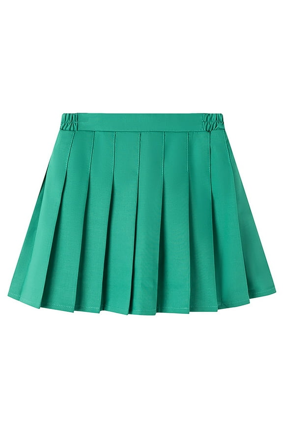 Big Girls Casual Pleated Skirt Solid Color School Kids Skirt, Sizes 2-12