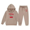 thumbnail image 1 of WOYY Big Girls Clothes Set Cherry Print Hoodie and Joggers Outfits, Sizes 8-9, 1 of 2