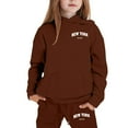 thumbnail image 1 of WOYY Big Girls Clothes Set New York Print Hoodie Sweatpants Outfits, Sizes 9-10, 1 of 5