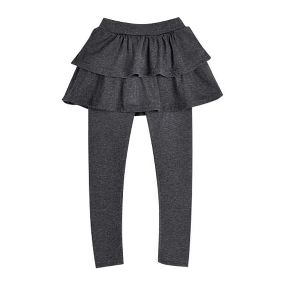 WOYY Big Girls Culottes Layered Leggings with Ruffle Tutu Pants Little, Sizes 3-9