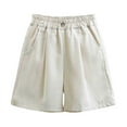 thumbnail image 1 of WOYY Big Girls Dressy Shorts Breathable Elastic Waist Casual Suit Shorts, Sizes 4-15, 1 of 7
