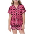 thumbnail image 1 of WOYY Big Girls Easter Pajamas Short Sleeved Button Sleepwear PJs Loungewear Outfits, 1 of 4