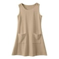 thumbnail image 1 of WOYY Big Girls Eyelet Sundress Solid Summer Casual Tank Dress with Pocket, Sizes 3-14, 1 of 4