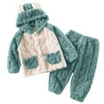 thumbnail image 1 of WOYY Big Girls Flannel Outfits Soft Warm Coat Pants Winter Casual Loungewear Outerwear, 1 of 3