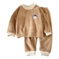 thumbnail image 1 of WOYY Big Girls Fleece Fuzzy Pajamas Long Sleeve Top Pants Warm Sleepwear, Sizes 8-9, 1 of 3