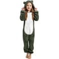 thumbnail image 1 of WOYY Big Girls Hooded Onesie Cute Soft Warm Zipper Jumpsuit Romper, Sizes 9-10, 1 of 4