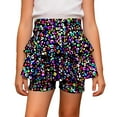 thumbnail image 1 of WOYY Big Girls Glitter Leopard Tiered Skort Shiny Sequin Skirt with Shorts, Sizes 9-10, 1 of 3