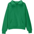 thumbnail image 1 of WOYY Big Girls Half Zip Sweatshirt Solid Pullover Long Sleeve Shirt, Sizes 7-8, 1 of 3