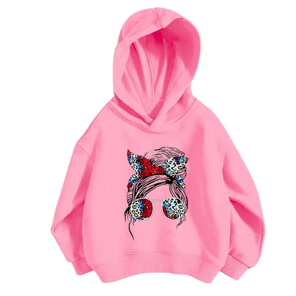 WOYY Big Girls Hoodie Figure Print Hooded Sweatshirt with Long Sleeves, Sizes 8-9