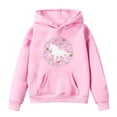 thumbnail image 1 of WOYY Big Girls Hoodie Horse Print Hooded Sweatshirt Kids Casual Sport Pullover Top, 1 of 1