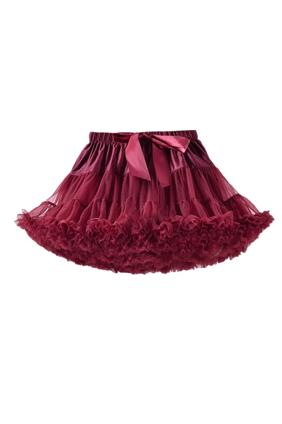Big Girls Layered Tutu Skirt Holiday Party Princess Dance Skirt, Sizes 1-12