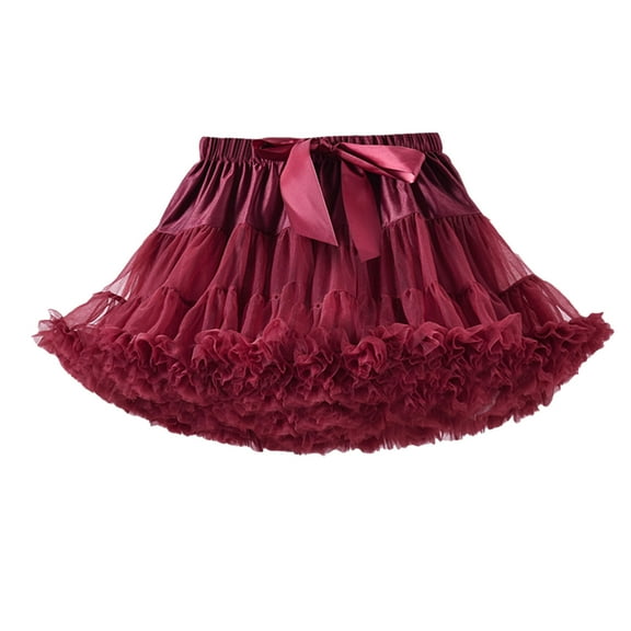 WOYY Big Girls Layered Tutu Skirt Holiday Party Princess Dance Skirt, Sizes 1-12