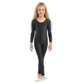 thumbnail image 1 of WOYY Big Girls Leotard Solid Long Sleeve Full Jumpsuit Stretchy Tight Romper, Sizes 7-9, 1 of 7