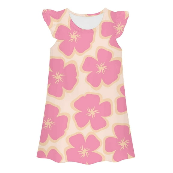 WOYY Big Girls Nightdress Flower Print Sleeveless Nightgown Homewear, Sizes 3-10
