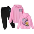 thumbnail image 1 of WOYY Big Girls Outfits Cartoon Bear Print Hoodie Sweatpants Sweat Suit, Sizes 9-10, 1 of 3