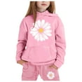 thumbnail image 1 of WOYY Big Girls Outfits Flower Print Hoodie Jogger Pants Sweatsuits, Sizes 8-9, 1 of 3