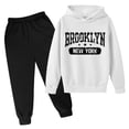 thumbnail image 1 of WOYY Big Girls Outfits Letter Print Pullover Hoodie Jogger Pants Set, Sizes 7-8Y, 1 of 3