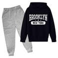 thumbnail image 1 of WOYY Big Girls Outfits Letter Print Pullover Hoodie Jogger Pants Set, Sizes 9-10Y, 1 of 3