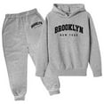 thumbnail image 1 of WOYY Big Girls Outfits Letter Print Pullover Hoodie Sweatpants 2Pcs Set, Sizes 9-10Y, 1 of 3