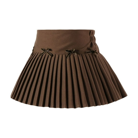 WOYY Big Girls Pleated Skirt Children's High Waisted A-Line Skirt, Sizes 1-12