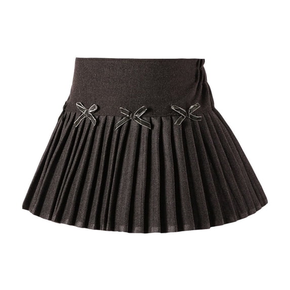 WOYY Big Girls Pleated Skirt Children's High Waisted A-Line Skirt, Sizes 1-12