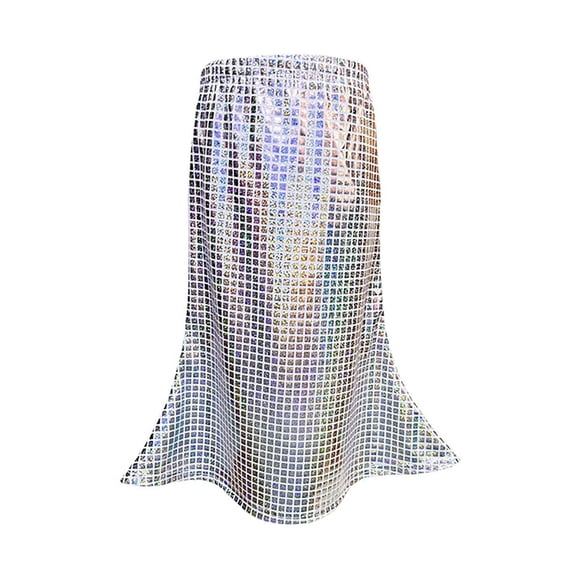 WOYY Big Girls Shiny Metallic Fishtail Skirt for Ballet Dance Party