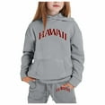 thumbnail image 1 of WOYY Big Girls Sport Outfits Letter Print Pocket Hoodie Sweatpants Active Sweatsuits, 1 of 3