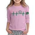 thumbnail image 1 of WOYY Big Girls St. Patrick's Day T Shirt 3/4 Sleeve Graphic Tee for Kids, Sizes 12-13, 1 of 3