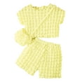 thumbnail image 1 of WOYY Big Girls Summer Outfits Puff Short Sleeve T Shirt Shorts Bag 3Pcs Set, Sizes 8-9Y, 1 of 7