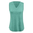 thumbnail image 1 of WOYY Big Girls Summer V Neck Tank Top Solid Color Relaxed Fit Sleeveless Shirt Tops, 1 of 4