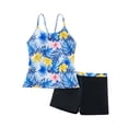 thumbnail image 1 of WOYY Big Girls Tankini Swimsuit Tropical Print Quick Drying Bathing Suit with UPF50+, 1 of 6