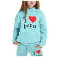 thumbnail image 1 of WOYY Big Girls Tracksuit Casual Letter Print Hoodie Jogger Pants Set, Sizes 8-9, 1 of 3