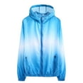 thumbnail image 1 of WOYY Big Girls Upf50+ Lightweight Jacket Summer Breathable Zipper Gradient Coat, Blue, 1 of 2