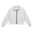 thumbnail image 1 of WOYY Big Girls Zip Up Sweatshirt Solid Color Neck Pocket Cardigan Sweatshirts Jacket, 1 of 5