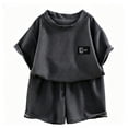 thumbnail image 1 of WOYY Boy's Casual Outfits Summer Breathable Short Sleeve T Shirt Shorts Set, Sizes 3-12, 1 of 3