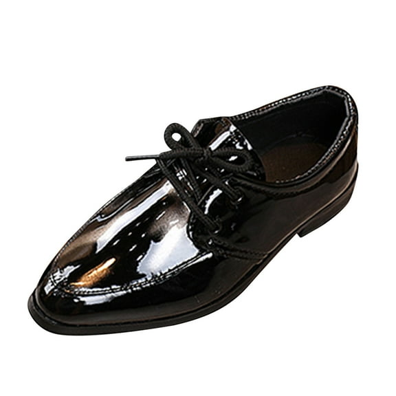 WOYY Boy's PU Leather Shoes Soft Soled Anti- Wedding Party Show Shoes