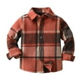 thumbnail image 1 of WOYY Boy's Plaid Shirt Jacket Fall Button-Down Shirt Kids Casual Outerwear Coat, 1 of 5