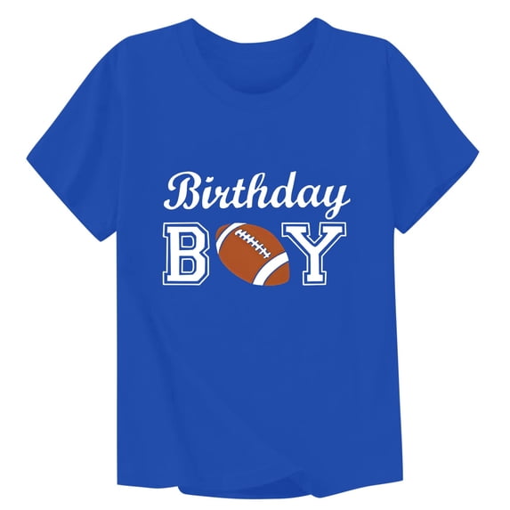 WOYY Boys Birthday T-Shirt Letter Graphic Short Sleeve Round Neck T Shirt Top, Sizes 1-13